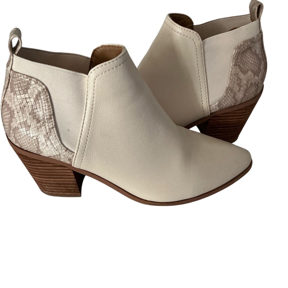 DOLCE VITA Womens Sher Snakeprint Leather Ankle Boots Booties Pointed Toe Sz 9.5